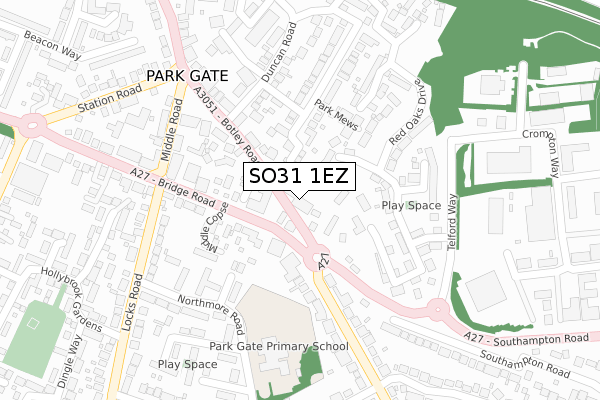 SO31 1EZ map - large scale - OS Open Zoomstack (Ordnance Survey)