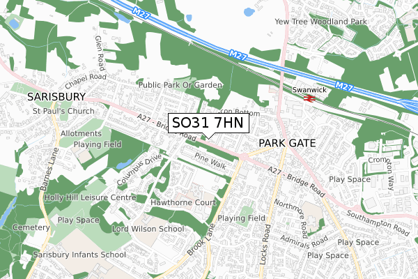 SO31 7HN map - small scale - OS Open Zoomstack (Ordnance Survey) SO31 7HN map - small scale - OS Open Zoomstack (Ordnance Survey)