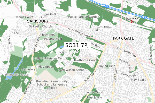SO31 7PJ map - small scale - OS Open Zoomstack (Ordnance Survey) SO31 7PJ map - small scale - OS Open Zoomstack (Ordnance Survey)