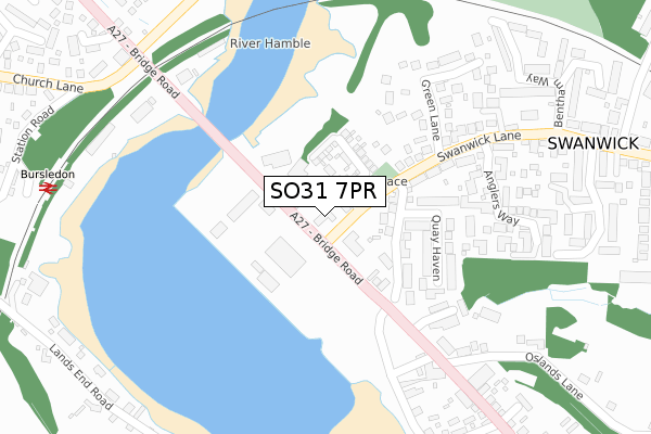 SO31 7PR map - large scale - OS Open Zoomstack (Ordnance Survey)