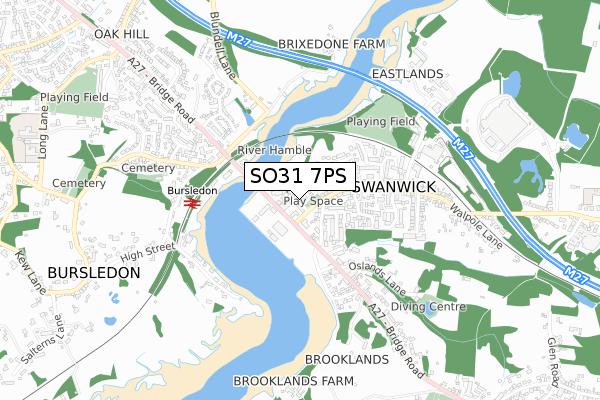 SO31 7PS map - small scale - OS Open Zoomstack (Ordnance Survey) SO31 7PS map - small scale - OS Open Zoomstack (Ordnance Survey)
