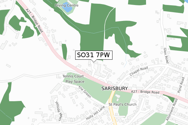 SO31 7PW map - large scale - OS Open Zoomstack (Ordnance Survey) SO31 7PW map - large scale - OS Open Zoomstack (Ordnance Survey)