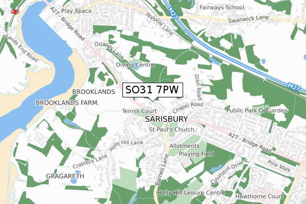 SO31 7PW map - small scale - OS Open Zoomstack (Ordnance Survey) SO31 7PW map - small scale - OS Open Zoomstack (Ordnance Survey)