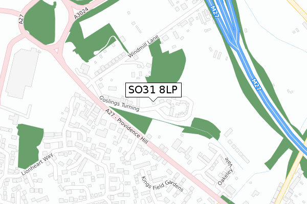 SO31 8LP map - large scale - OS Open Zoomstack (Ordnance Survey)