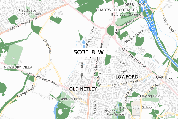 SO31 8LW map - small scale - OS Open Zoomstack (Ordnance Survey) SO31 8LW map - small scale - OS Open Zoomstack (Ordnance Survey)
