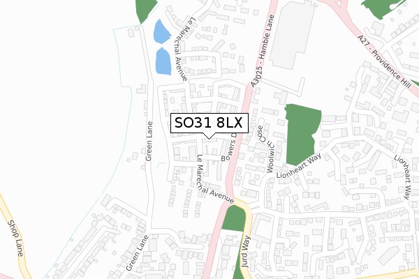 SO31 8LX map - large scale - OS Open Zoomstack (Ordnance Survey)