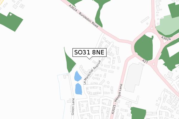 SO31 8NE map - large scale - OS Open Zoomstack (Ordnance Survey)