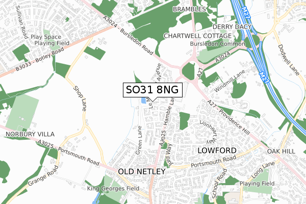 SO31 8NG map - small scale - OS Open Zoomstack (Ordnance Survey) SO31 8NG map - small scale - OS Open Zoomstack (Ordnance Survey)