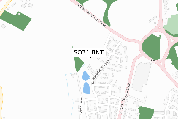 SO31 8NT map - large scale - OS Open Zoomstack (Ordnance Survey)