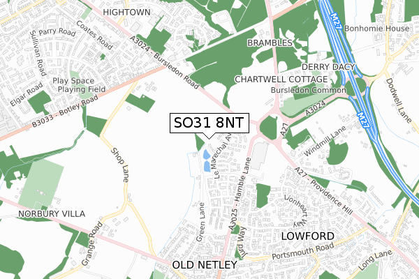 SO31 8NT map - small scale - OS Open Zoomstack (Ordnance Survey)