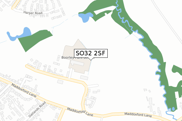 SO32 2SF map - large scale - OS Open Zoomstack (Ordnance Survey)
