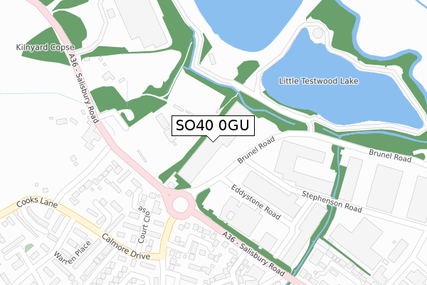 SO40 0GU map - large scale - OS Open Zoomstack (Ordnance Survey)