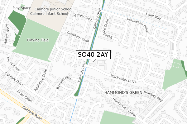 SO40 2AY map - large scale - OS Open Zoomstack (Ordnance Survey)
