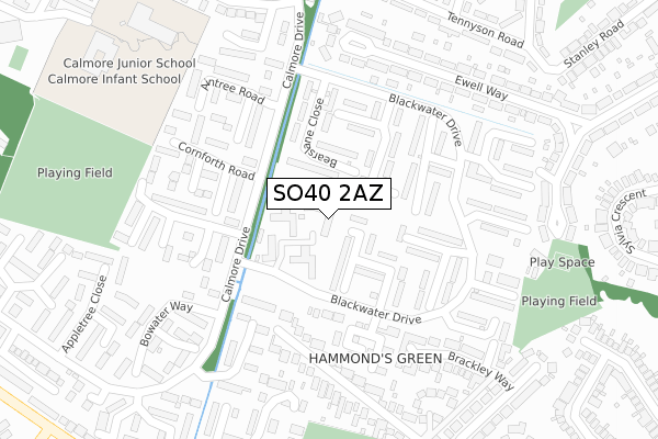 SO40 2AZ map - large scale - OS Open Zoomstack (Ordnance Survey)