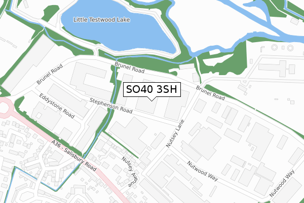 SO40 3SH map - large scale - OS Open Zoomstack (Ordnance Survey)