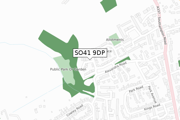 SO41 9DP map - large scale - OS Open Zoomstack (Ordnance Survey)