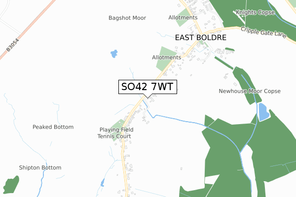 SO42 7WT map - small scale - OS Open Zoomstack (Ordnance Survey)