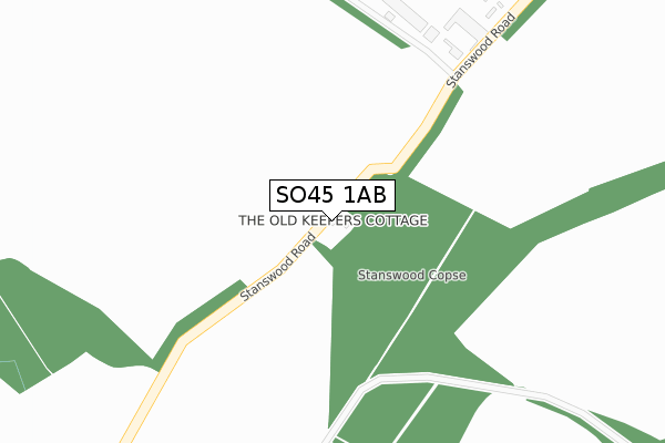 SO45 1AB map - large scale - OS Open Zoomstack (Ordnance Survey)