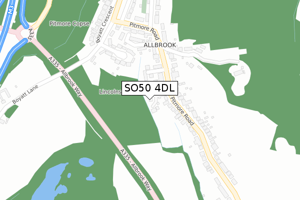 SO50 4DL map - large scale - OS Open Zoomstack (Ordnance Survey)