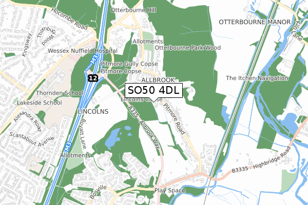 SO50 4DL map - small scale - OS Open Zoomstack (Ordnance Survey)