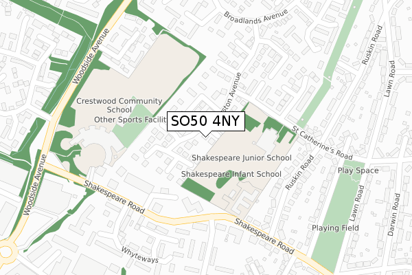 SO50 4NY map - large scale - OS Open Zoomstack (Ordnance Survey)