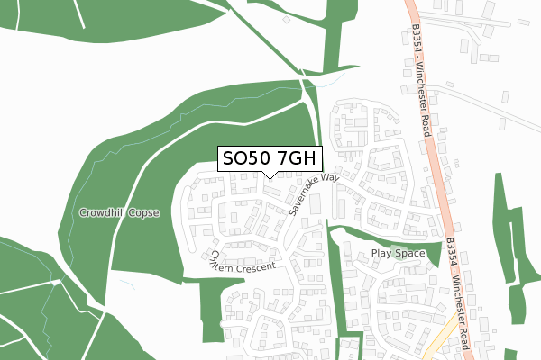 SO50 7GH map - large scale - OS Open Zoomstack (Ordnance Survey)