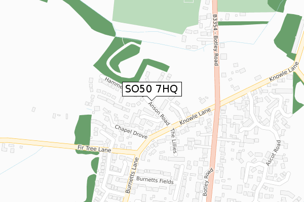 SO50 7HQ map - large scale - OS Open Zoomstack (Ordnance Survey)