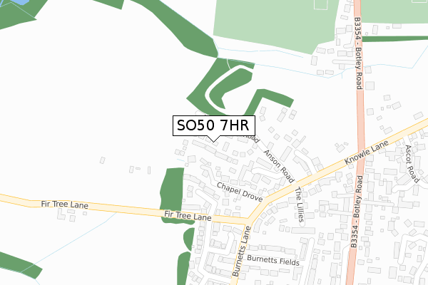 SO50 7HR map - large scale - OS Open Zoomstack (Ordnance Survey)