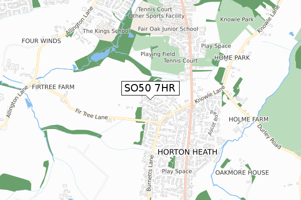 SO50 7HR map - small scale - OS Open Zoomstack (Ordnance Survey)