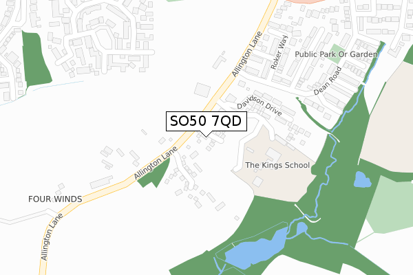SO50 7QD map - large scale - OS Open Zoomstack (Ordnance Survey) SO50 7QD map - large scale - OS Open Zoomstack (Ordnance Survey)