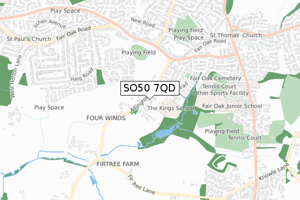 SO50 7QD map - small scale - OS Open Zoomstack (Ordnance Survey) SO50 7QD map - small scale - OS Open Zoomstack (Ordnance Survey)