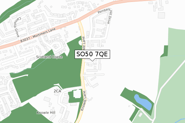 SO50 7QE map - large scale - OS Open Zoomstack (Ordnance Survey)