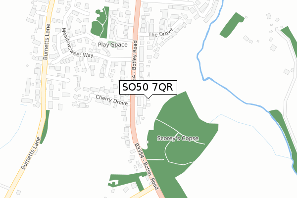 SO50 7QR map - large scale - OS Open Zoomstack (Ordnance Survey)