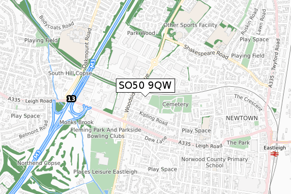 SO50 9QW map - small scale - OS Open Zoomstack (Ordnance Survey) SO50 9QW map - small scale - OS Open Zoomstack (Ordnance Survey)