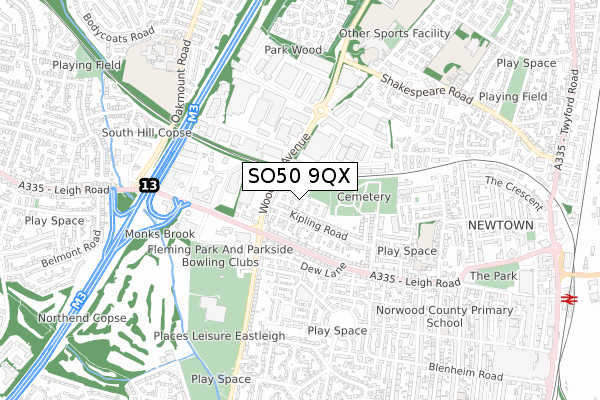 SO50 9QX map - small scale - OS Open Zoomstack (Ordnance Survey) SO50 9QX map - small scale - OS Open Zoomstack (Ordnance Survey)