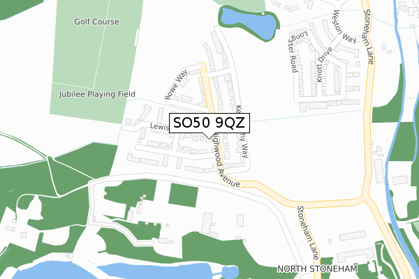 SO50 9QZ map - large scale - OS Open Zoomstack (Ordnance Survey)