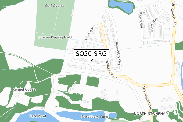 SO50 9RG map - large scale - OS Open Zoomstack (Ordnance Survey)