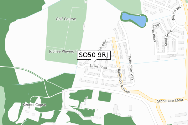SO50 9RJ map - large scale - OS Open Zoomstack (Ordnance Survey)