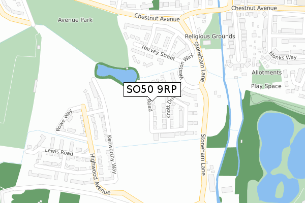 SO50 9RP map - large scale - OS Open Zoomstack (Ordnance Survey) SO50 9RP map - large scale - OS Open Zoomstack (Ordnance Survey)