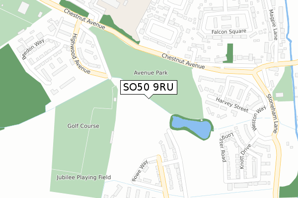 SO50 9RU map - large scale - OS Open Zoomstack (Ordnance Survey)