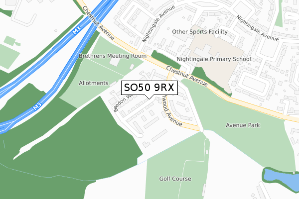 SO50 9RX map - large scale - OS Open Zoomstack (Ordnance Survey) SO50 9RX map - large scale - OS Open Zoomstack (Ordnance Survey)