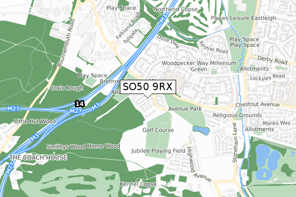SO50 9RX map - small scale - OS Open Zoomstack (Ordnance Survey) SO50 9RX map - small scale - OS Open Zoomstack (Ordnance Survey)