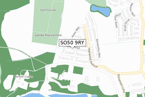 SO50 9RY map - large scale - OS Open Zoomstack (Ordnance Survey)
