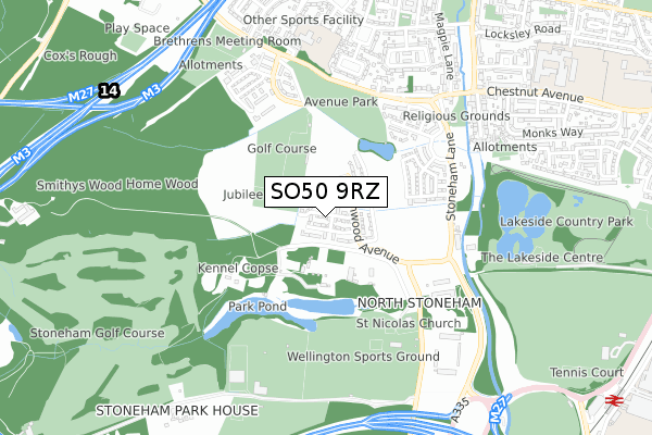 SO50 9RZ map - small scale - OS Open Zoomstack (Ordnance Survey) SO50 9RZ map - small scale - OS Open Zoomstack (Ordnance Survey)