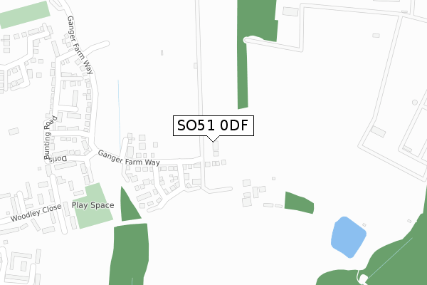 SO51 0DF map - large scale - OS Open Zoomstack (Ordnance Survey)