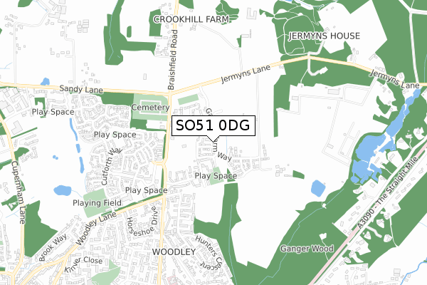 SO51 0DG map - small scale - OS Open Zoomstack (Ordnance Survey)
