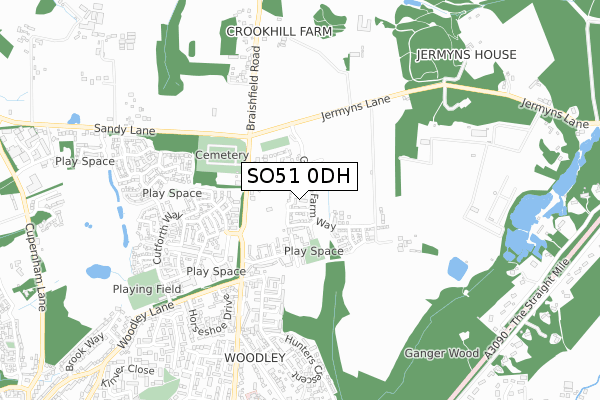 SO51 0DH map - small scale - OS Open Zoomstack (Ordnance Survey)