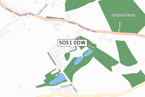 SO51 0DW map - large scale - OS Open Zoomstack (Ordnance Survey)