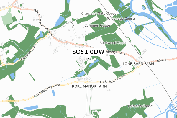 SO51 0DW map - small scale - OS Open Zoomstack (Ordnance Survey)