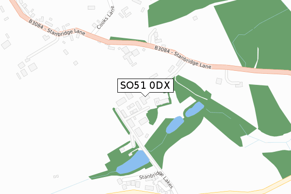 SO51 0DX map - large scale - OS Open Zoomstack (Ordnance Survey)